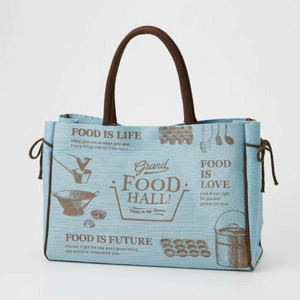 グラホ エコバッグ 大 Blue Gray ロゴレター Grand Food Hall Official Online Store グランドフードホール 公式オンラインストア