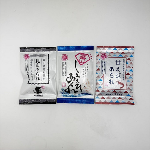 あられ3種セット(甘えび・しろえび・昆布) 詳細画像